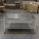 EnduraSteel Stainless Steel Mobile Prep Table with Power-Coated Mild Steel Frame 3.9 ft x6 ft