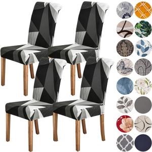 HZDHCLH Chair Covers for Dining Room Set of 4,Stretch Spandex Parsons Chair Slipcovers 4 Pack,Removable Washable Chair Protector for Kitchen,Diner,Party,Wedding