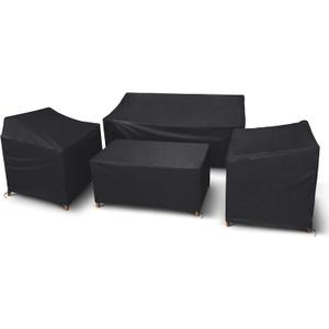 STARTWO Patio Furniture Covers 4 Piece Set, Heavy Duty Waterproof Outdoor Furniture Cover for Rattan Wicker Conversation Set,Black,Large