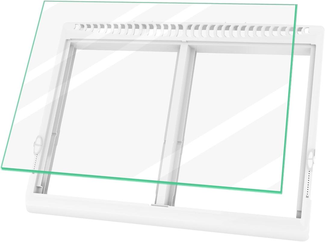 Upgraded 240364787 Refrigerator Crisper Drawer Cover Frame & 240350608 Crisper Glass Replacement Fit for Frigidaire, Ken-more, Elec-trolux Crisper Pan Cover FFTR1814TWB, LFTR1832TF0, 253.78893016