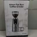 MOKKOM Professional 64mm Flat Burr Coffee Grinder with 100 Grind Settings, All-Metal Stainless Steel Body, Coffee Bean Grinder with Adjustable Electronic Timer, Anti-Static, LED Display