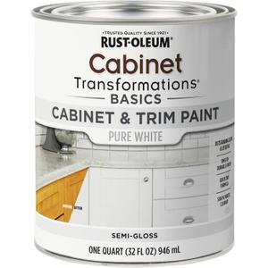 Rust-Oleum 372007 Transformations Basics Cabinet & Trim Paint, Quart, Pure White, 32 Fl Oz (Pack of 1)
