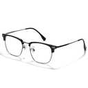 ZanyLen Blue Blocker Glasses for Men Metal Browline Computer Gaming Glasses With Blue Ray Filter (Gunmetal/Black TR90 Eyeglasses)