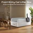 XXXL Stainless Steel Litter Box, 28.1'' Metal Cat Litter Box for Big Cats & Multi-Cat Homes, Low Entry, High Sides, Easy Clean