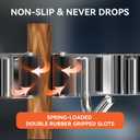 ZONGOOL 2 Pack Mop Broom Holder Wall Mount, 4 Racks and 5 Hooks Broom Organizer Storage Tool Racks Stainless Steel Non-slip Wall Hanger for Home Kitchen Garden Laundry Garage (Silver)