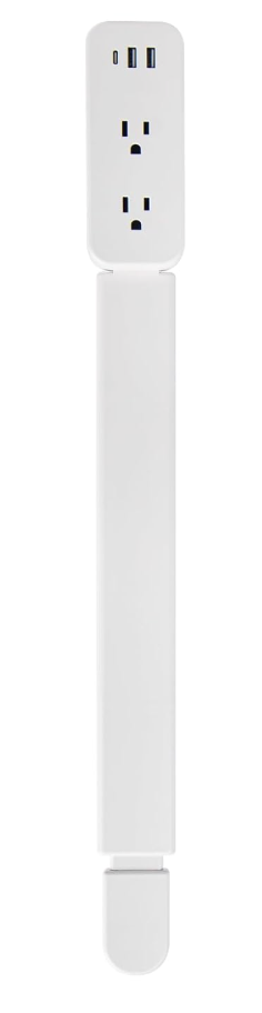 Electrical Outlet Extender Stick - Features USB-A, USB-C and 2 AC Outlets, Extends 22"-34", Rotates 180° Access Hard-to-Reach Outlets, Wall Plug Power Socket Expander Nightstands, Sofa, Desks and More