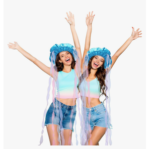 Mepase 2 Pack Halloween Jellyfish Hats Costume Jellyfish Headpiece for Adults Sea Ocean Animal Disfraz Role Cosplay Outfit Accessories for Halloween Makeup Party Supplies