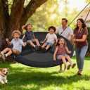 Trekassy 60" Large Saucer Tree Swing for Kids Adults 900D Oxford Waterproof with 2pcs Hanging Straps-Black