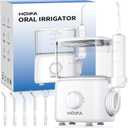 Water Dental Flosser, 600ML Large Water Tank Oral Irrigator for Teeth, 10 Modes Water Flosser with 5 Jet Tips Suitable for Multiple Users, IPX7 Waterproof Electric Flossing Machine for Family, White