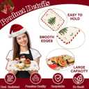 Whaline 3 Pcs Christmas Serving Trays Xmas Tree Plastic Serving Platters Dishes for Holiday Party Breakfast Lunch Dinner Food Snack Supplies, 10 x 13 Inch