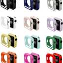 12 Packs Soft TPU Case Flexible Protective Bumper Anti-Scratch Silicone Cover Side Protector Compatible with Apple Watch 41mm Series 8 7, Assorted Colors, Color 3