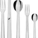 Alessi DC05S5 Santiago - Cutlery set composed of one table spoon, one table fork, one table knife, one dessert fork, one tea spoon in 18/10 stainless steel.