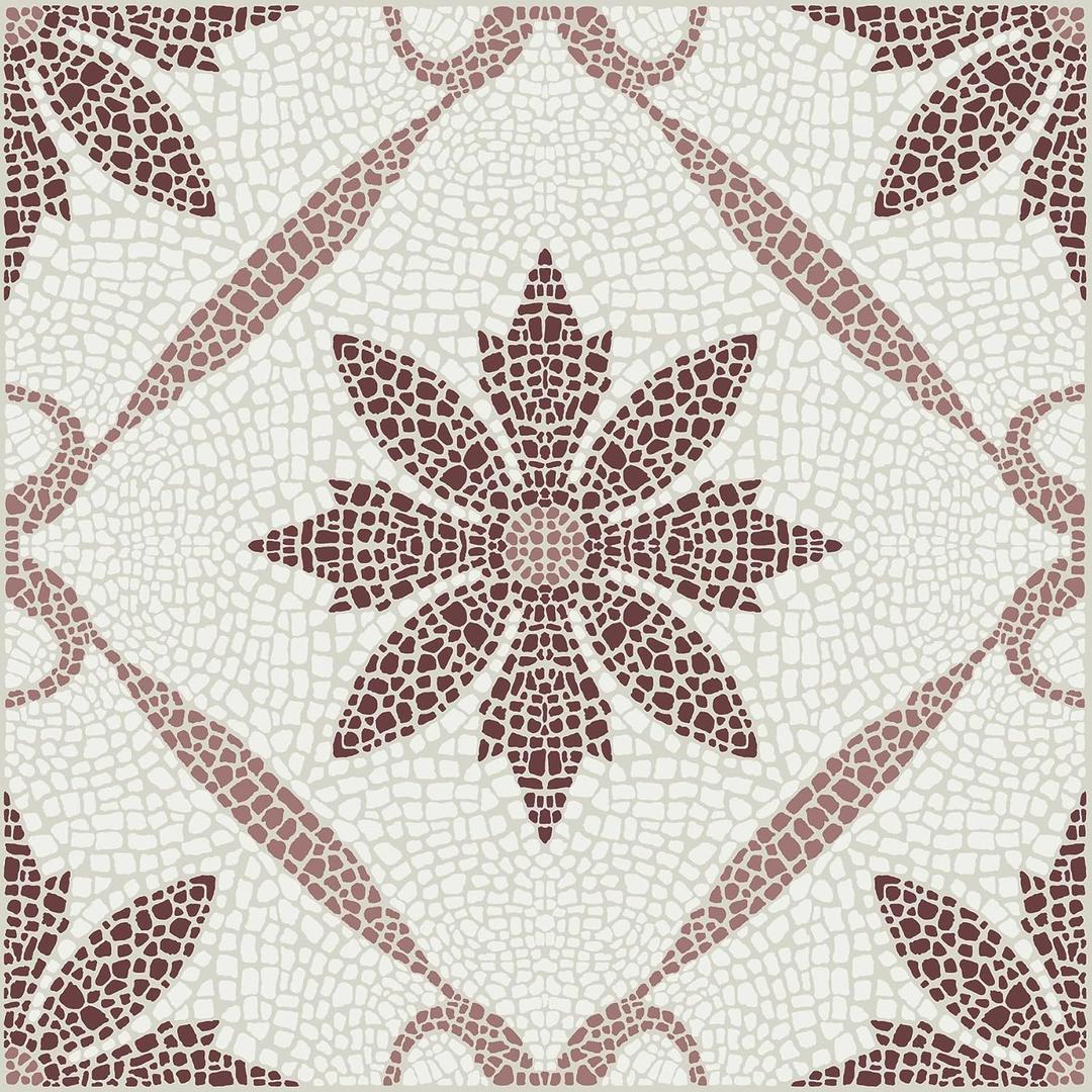 FloorPops Jamila Burgundy Peel and Stick Floor Tiles, FP6299