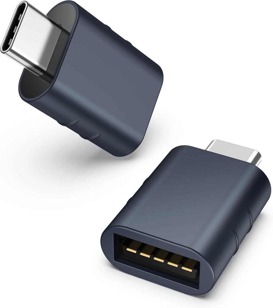 Syntech USB C to USB Adapter Pack of 2 USB C Male to USB3 Female Adapter Compatible with iPhone 16 Pro Max MacBook Pro Air 2023 iMac iPad Mini Pro, Other Type C or Thunderbolt 4/3 Devices, Midnight (1.08 X 0.65 X 0.32 Inch)