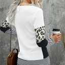 NEYOUQE Womens Color Block Waffle Loose Long Sleeve T Shirts Casual Comfy Tops Tee Shirt Women's Tunics (XXL)