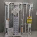 34" Extra Tall Baby Gate for Stairs, Auto Close Stroller Friendly Dog Gate Indoor for Doorways, Pressure Mounted 29"-40" Wide Baby Gate, Easy Walk Through Gate for Children & Pets, White