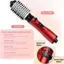 Auto-Rotating Hair Styler for Dry and Wet Hair, Curling Hot Air Dryer (Red)