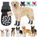 BINGPET Dog Socks to Prevent Licking Paws with Grippers for Hardwood Floors Anti Slip, Winter Warm Pet Shoes Booties, Extra-Thick Grip Dog Boots & Paw Protectors for Small Medium Large Senior Dogs, S
