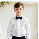 S.H. Churchill & Co. Boy's White Tuxedo Shirt with Bow Tie and Studs (White), 2T