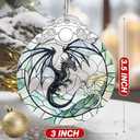 2 x Dragon Ornament Christmas Decoration & Christmas Ornament; Stained Glass Holiday Decoration (Holiday Present, Bauble Present, Gift Idea, Gift Exchange) | Heirloom Keepsakes