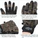 Riverruns Flexible Fishing Gloves Fleece Lining Windproof Ice Fishing Gloves Water-Repellent Touchscreen 3 Cut Fingers (Small, Autumn Forest)