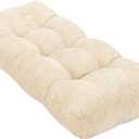 Bench Cushion 36 Inch - Luxury Chenille, High-Density Memory Foam, Non-Slip Bottom, Soft Durable Indoor Tufted Long Seat Cushion for Window Garden Furniture (Ivory, 36x14x4 Inch)