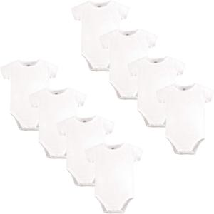 Touched by Nature Unisex Baby Organic Cotton Bodysuits (3-6 Months, White 8-pack)