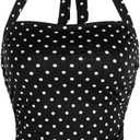 SOLY HUX Women's Y2K Casual Halter Top Tie Back Polka Dots Going Out Crop Tank Tops Sleeveless Streetwear, S