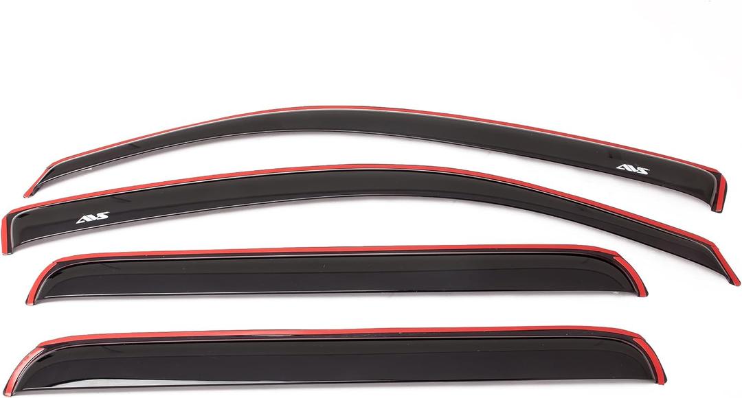 AVS Auto Ventshade [AVS] in-Channel Ventvisor/Window Deflectors | Fits 2015-2024 Ford F-150, 2017-2024 Ford F-150 Raptor SuperCrew, 4 pcs. | Smoke - 194975