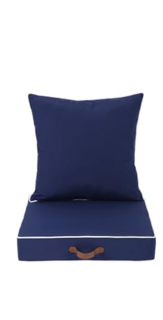 Enipate Outdoor Deep Seat Cushion, Weather Resistant Patio Furniture Cushions with Zipper and Handle, 24 x 24 x 5 inch Outdoor Wicker Chair Cushions for Patio,Yard,Garden, Missing Parts