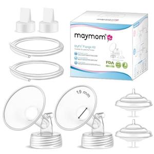 Maymom Pump Parts Compatible with Spectra S2 S1 9 Plus Breastpump, Flange (19mm) Valve Tubing Backflow Protector, Not Original Spectra Replacement Pump Parts S2 Accessories