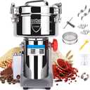 2000g Electric Grain Mill Grinder, 304 Stainless Steel Flour Mill, 3600W High Speed Spice Grinder, Electric Grain Mill for Dry Wheat, Oats, Corn, Pepper and Coffee Beans