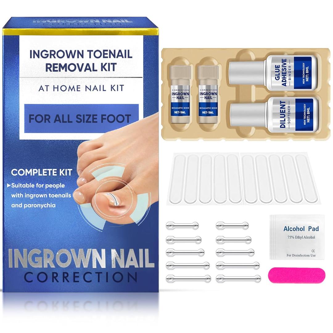 Ingrown Toenail Treatment, Pack of 10 Titanium Alloy Ingrown Toenail Corrector for All Size Curve Correct Ingrown Toenail, Ingrown Toenail Removal Kit for Straightener of Big Toe