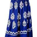 Happy Sailed Boho Long Skirts for Women Fashion Floral Print High Waisted A Line Flowy Maxi Skirt for Beach Vacation (Brown, L)