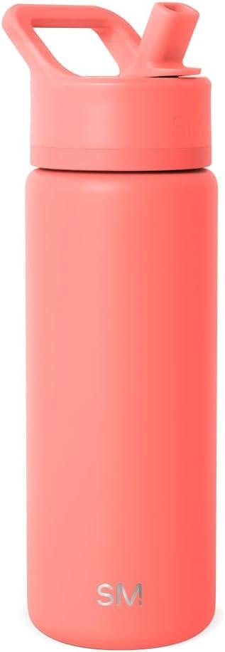 Simple Modern Kids Water Bottle with Straw Lid | Vacuum Insulated Stainless Steel Metal | Reusable Leak Proof BPA-Free Thermos for School | Summit Collection | 18oz, Honolulu