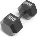 Marcy 100lb Cast Iron Hex Dumbbell, Single, IV-2100, Black, 100lbs