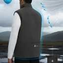 ASPO Men's Windproof Warm Golf Vest Outerwear with 6 Pockets Waterproof Winter Softshell Sleeveless Puffer Jacket for Hiking (Large, Dark Grey)