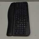 Ergonomic Wireless Keyboard with Cushioned Wrist Rest, Wave Keys, Phone Holder, Comfortable Natural Typing, 2.4GHz Full Size Cordless USB Computer Keyboard for Windows, Mac OS, Laptop, PC (Black)