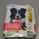 Paw Inspired 20ct Disposable Dog Diapers | Female Dog Diapers Ultra Protection | Diapers for Dogs in Heat, Excitable Urination, or Incontinence (Large)