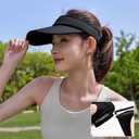 YINWANBB Sport Visor Sun Visor hat for Women and Men - Black Baseball Cap Women with Sun Protection Hats for Golf,Tennis Running Adjustable for Mens Baseball Cap (Black)