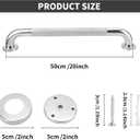 2 Pack 20 Inch Anti Slip Shower Grab Bar, 304 Stainless Steel 1.25" Diameter Anti-Slip Handicap Grab Bar, Satin Brushed Nickel Knurled