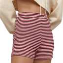 Verdusa Women's Striped Mini Shorts High Waist Causal Summer Shorts (XS)
