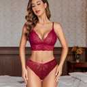 Avidlove Women Sexy Panties Lace Cheeky Panty Rhinestone Bikini Underwear 1-4 Pack Dark Red (Red, XL)