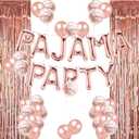 Pajama Party Decorations Rose Gold Pajama Party Balloons Banner Girls Slumber Sleepover Birthday Party Favor PJ Mask Spa Pajama theme Party Supplies Decorations