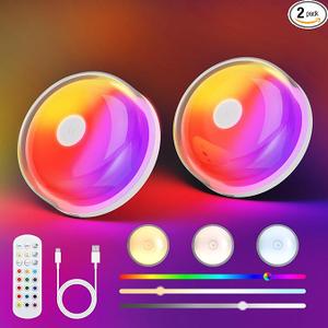 Funlenry Rechargeable Shower Light No Wiring - 15 Color Changing Mood Light for Shower Bathroom Closet Bedroom Livingroom, 2 Pack Funlenry Rechargeable Shower Light No Wiring - 15 Color Changing Mood Light for Shower Bathroom Closet Bedroom Livingroom, 2 Pack