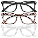 Gaoye Stylish Blue Light Glasses for Woman - Computer Glasses up to 99% Blue Light Blocking - Lightweight Frames - 3 pack