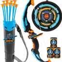 JOYIN LED Bow and Arrow for Kids, Light Up Archery Toy Play Set with Suction Cups Arrows, Targets & Arrow Case, Indoor and Outdoor Hunting Play Gift Toys for Boys Girls 6-12 (Navy Blue)