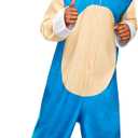 Sonic the Hedgehog: Oversized Hooded Zipster Jumpsuit for Kids by Rubies, Boy's Small