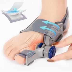New Upgrade Treatmedy Bunion Corrector for Women & Men, Adjustable Bunion Fix Splint with Silicone Pad - Big Toe Straightener for Hallux Valgus Pain Relief, Fits Left/Right Feet (Day & Night Wear) (Grey)