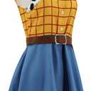 Womens Jessie Costume Dress Cowgirl Tank Dress with Belt Halloween Cosplay Outfit for Female (L)